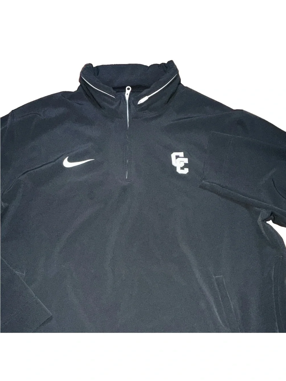 Nike Men’s XL Black Packable Hood Half Zip Coach Jacket Long Sleeve Gym Training